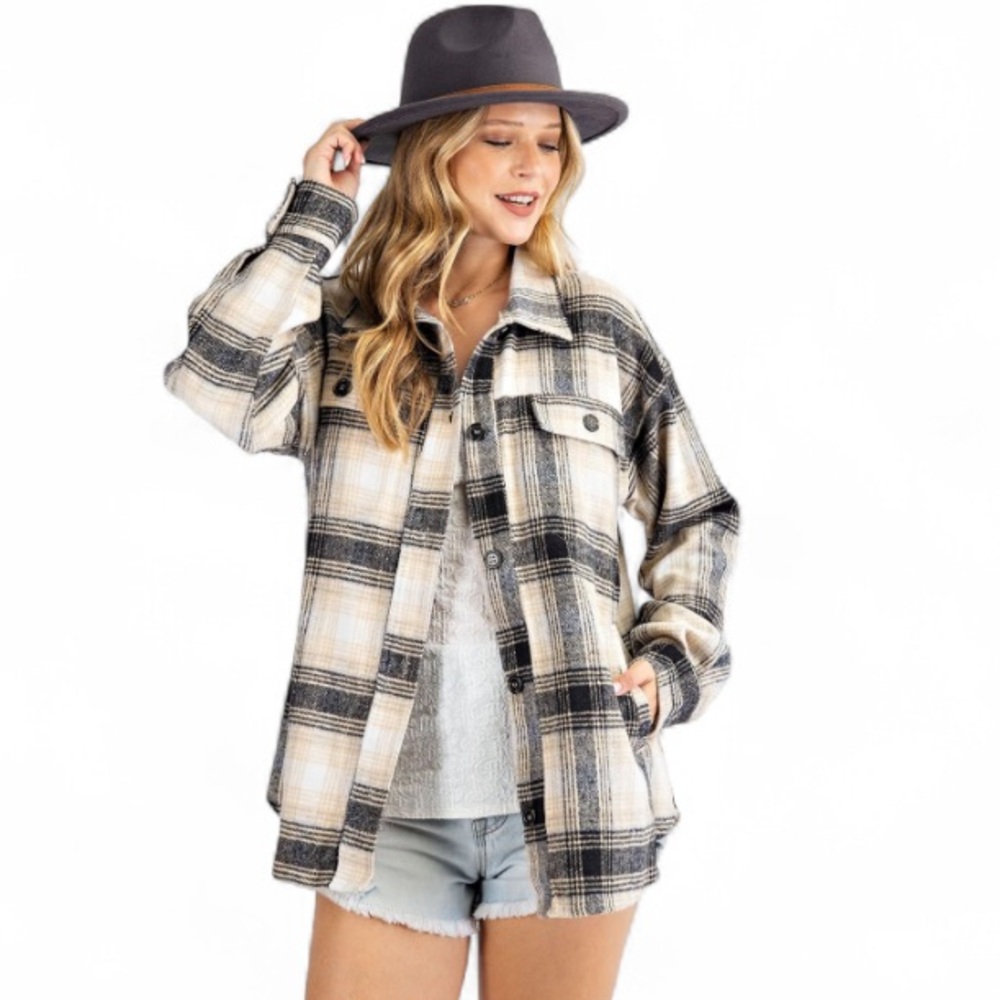Lucky Brand Loose Fit Plaid jacket/Shacket